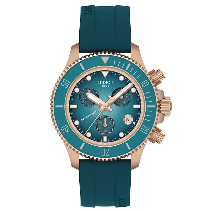 Tissot Seastar 1000 Quartz Chronograph 38mm Ladies Watch Turquoise