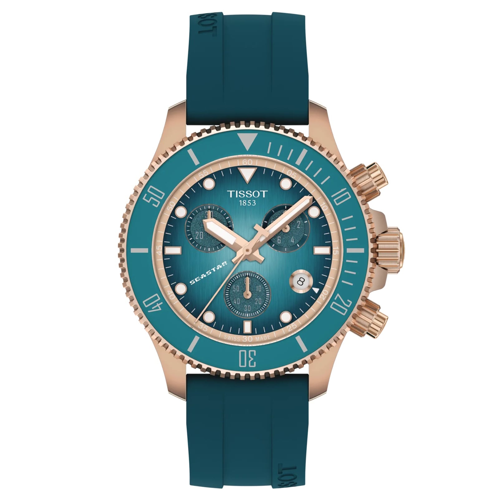 Tissot Seastar 1000 Quartz Chronograph 38mm Ladies Watch Turquoise