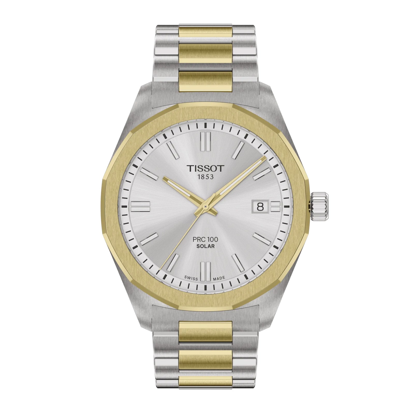 Tissot PRC 100 Solar 39mm Mens Watch Silver