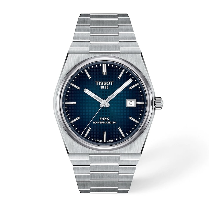 Tissot PRX Automatic 40mm Mens Watch Blue Waffle Dial US Exclusive