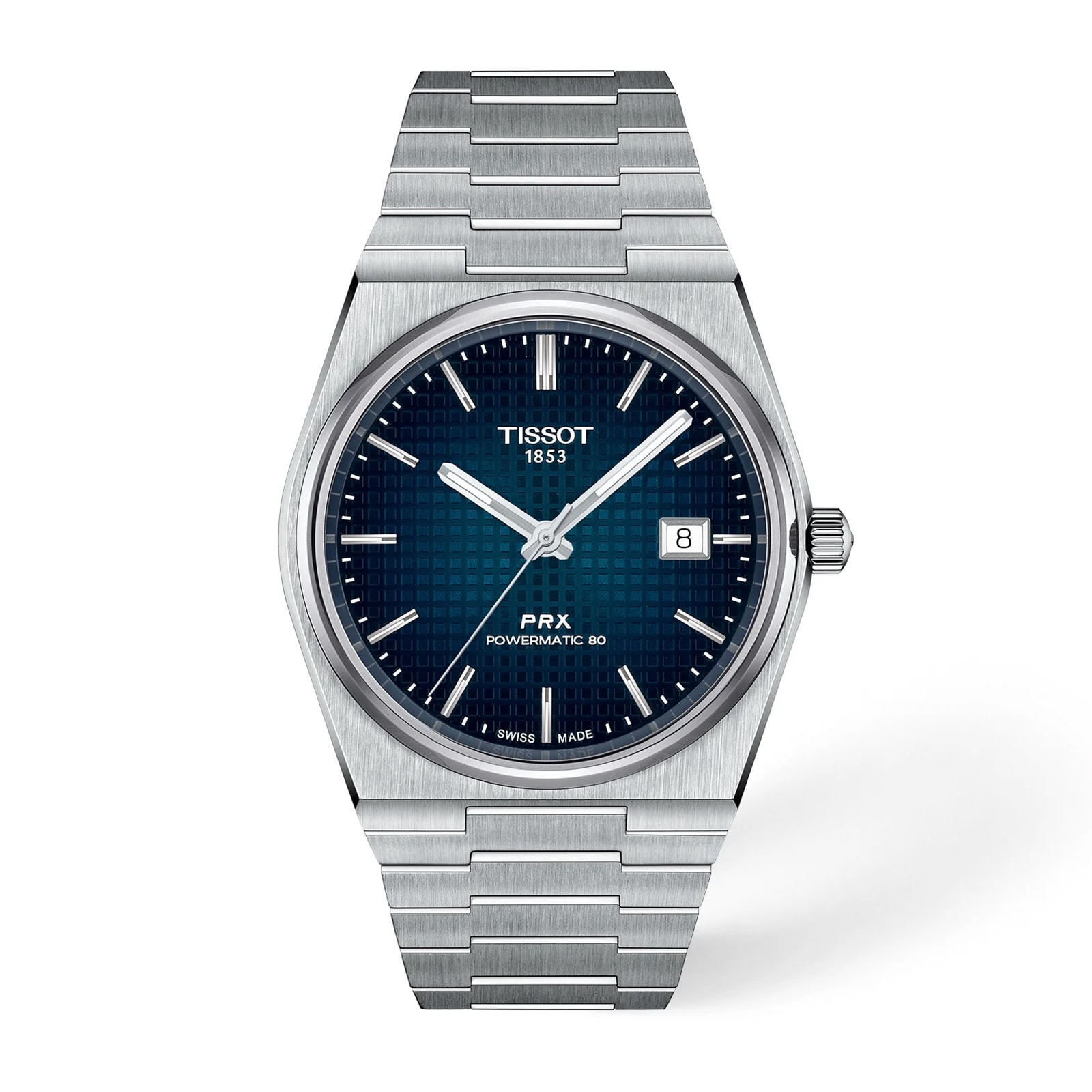 Tissot PRX Automatic 40mm Mens Watch Waffle Blue Dial US Exclusive