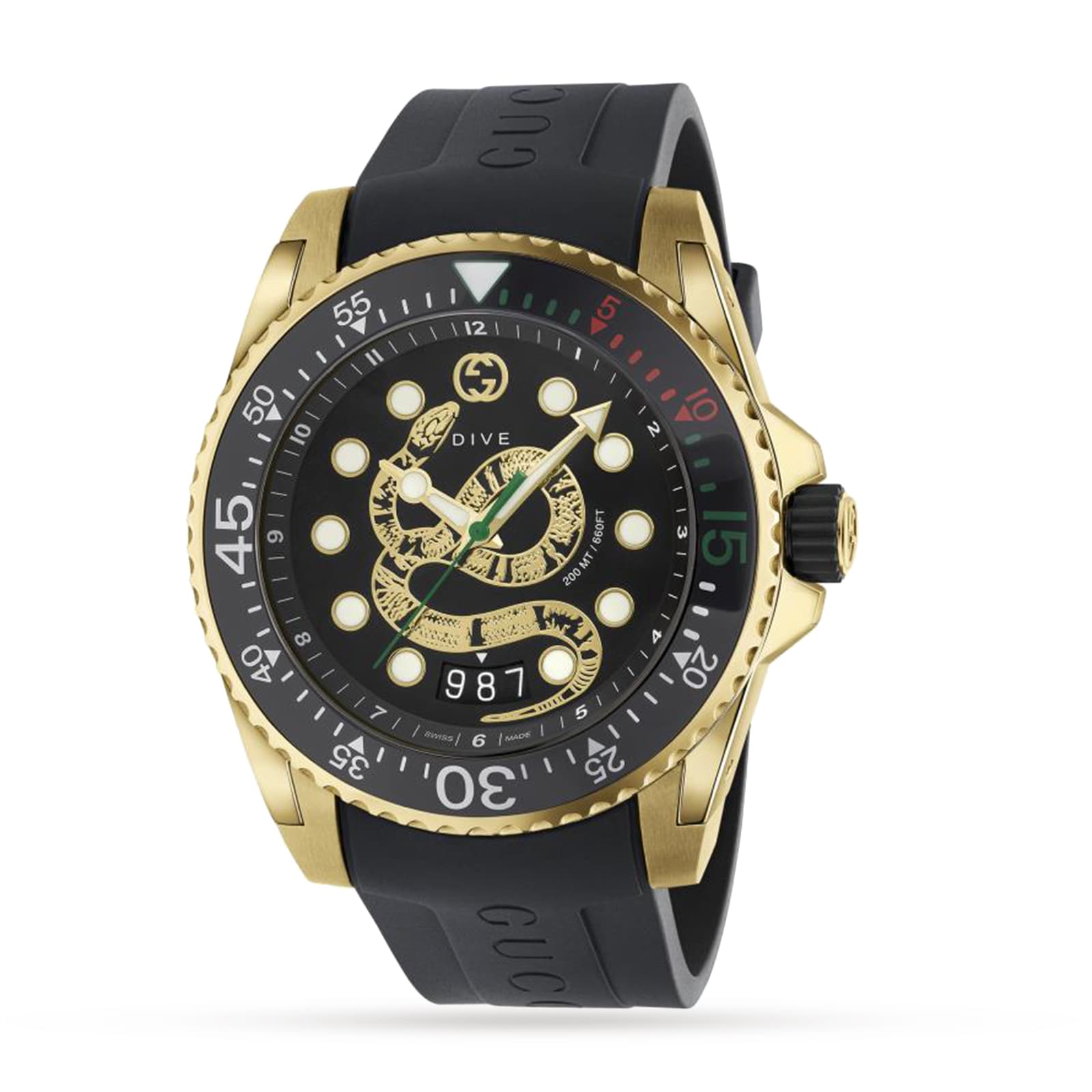 Gucci watch black and on sale gold