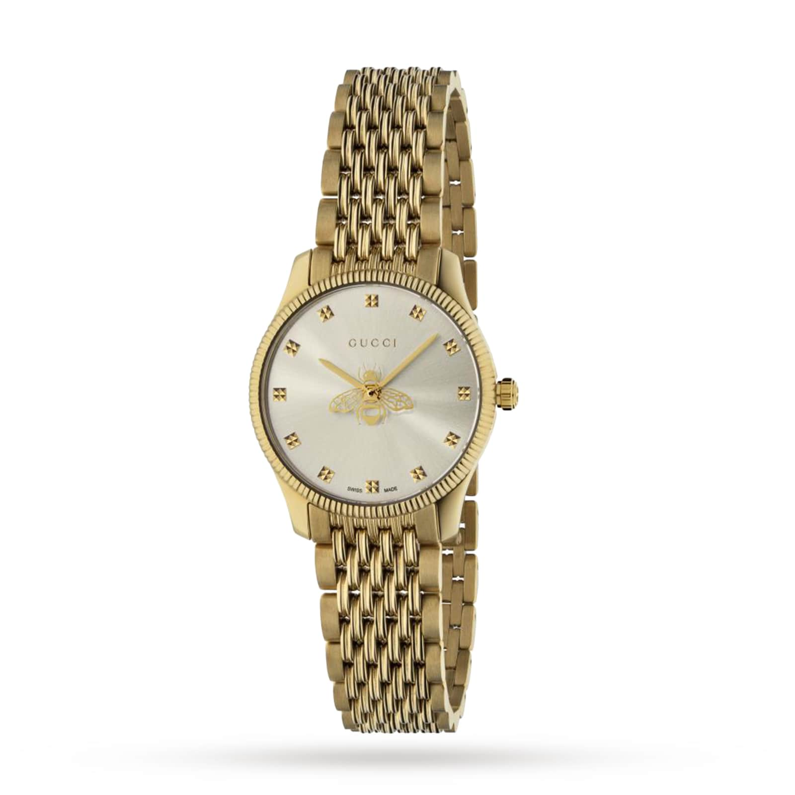 gucci women's watch silver and gold