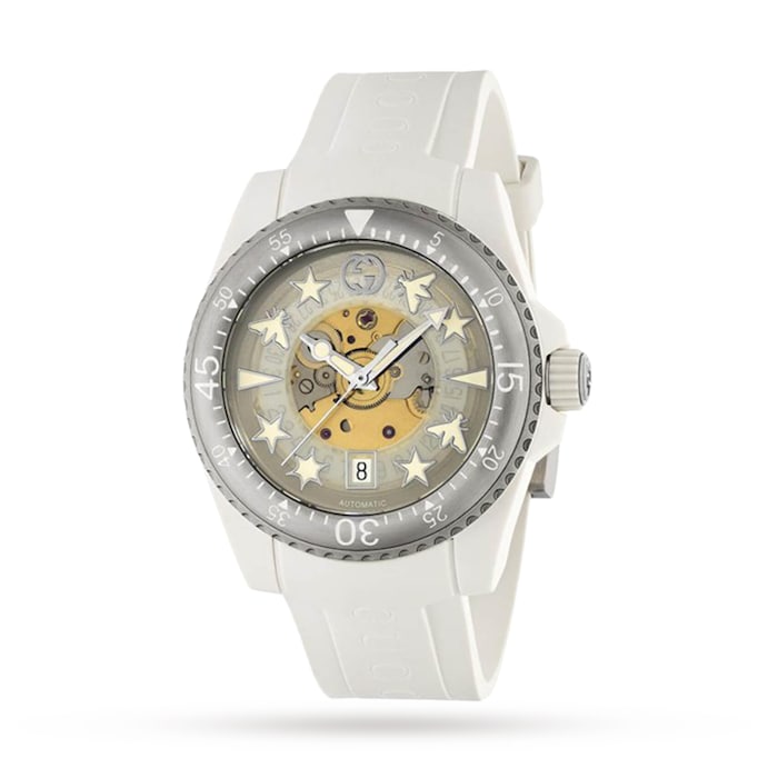Gucci Dive 40mm White Plastic Strap Watch