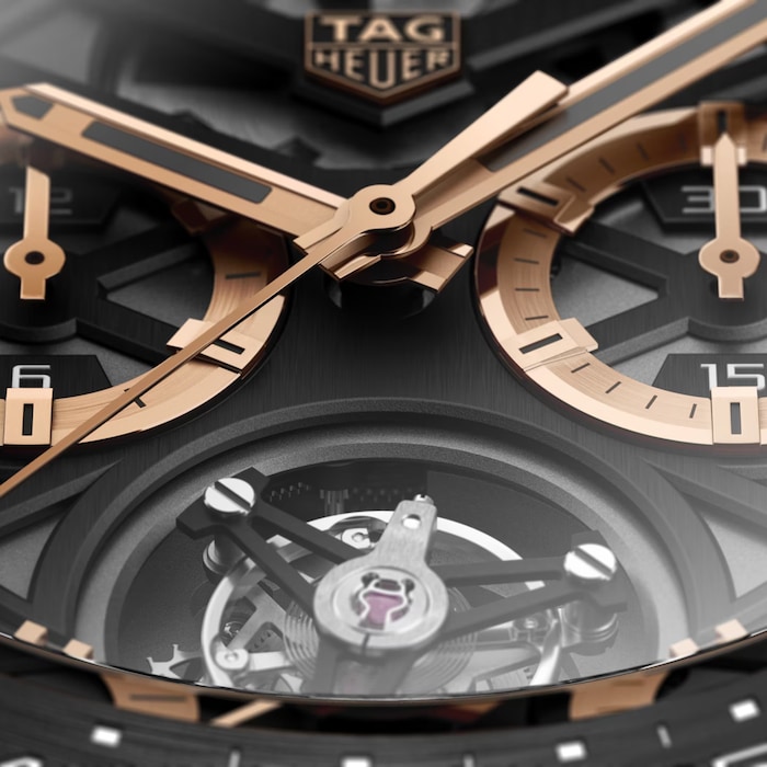 TAG Heuer Carrera Chronograph Tourbillon Titanium And Gold 45mm Mens Watch