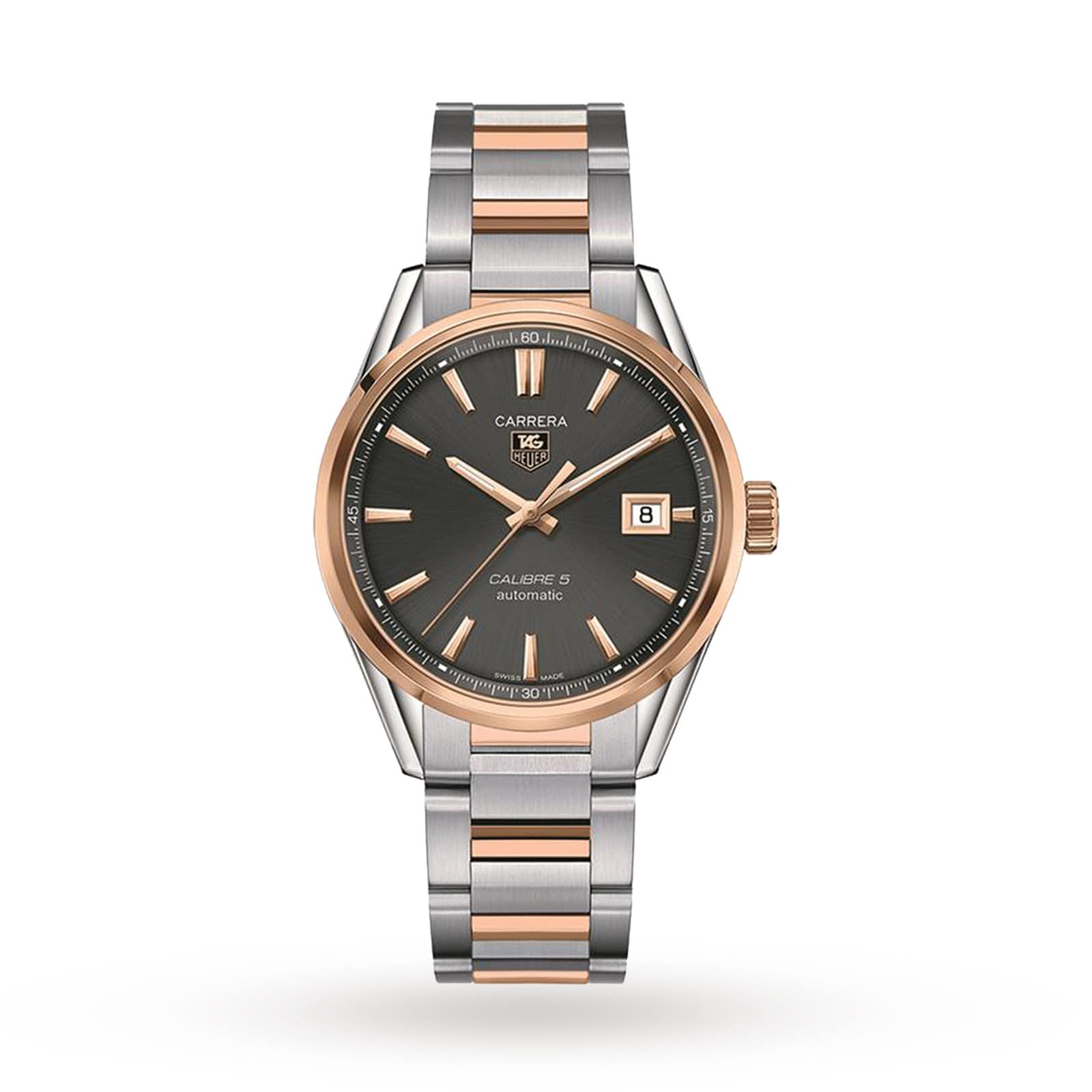 Tag heuer carrera rose shop gold automatic men's watch