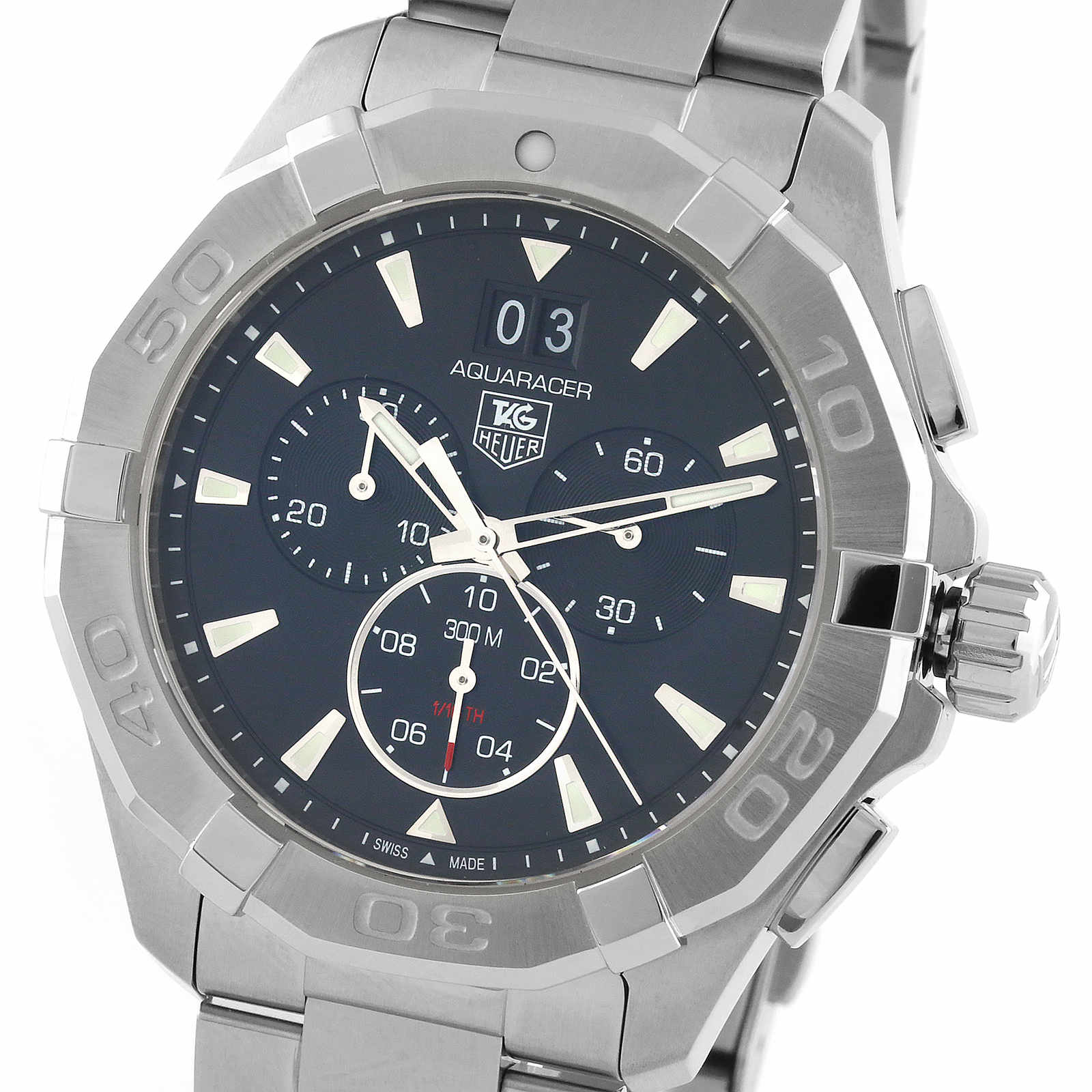 Aquaracer 43mm Quartz Chronograph Mens Watch