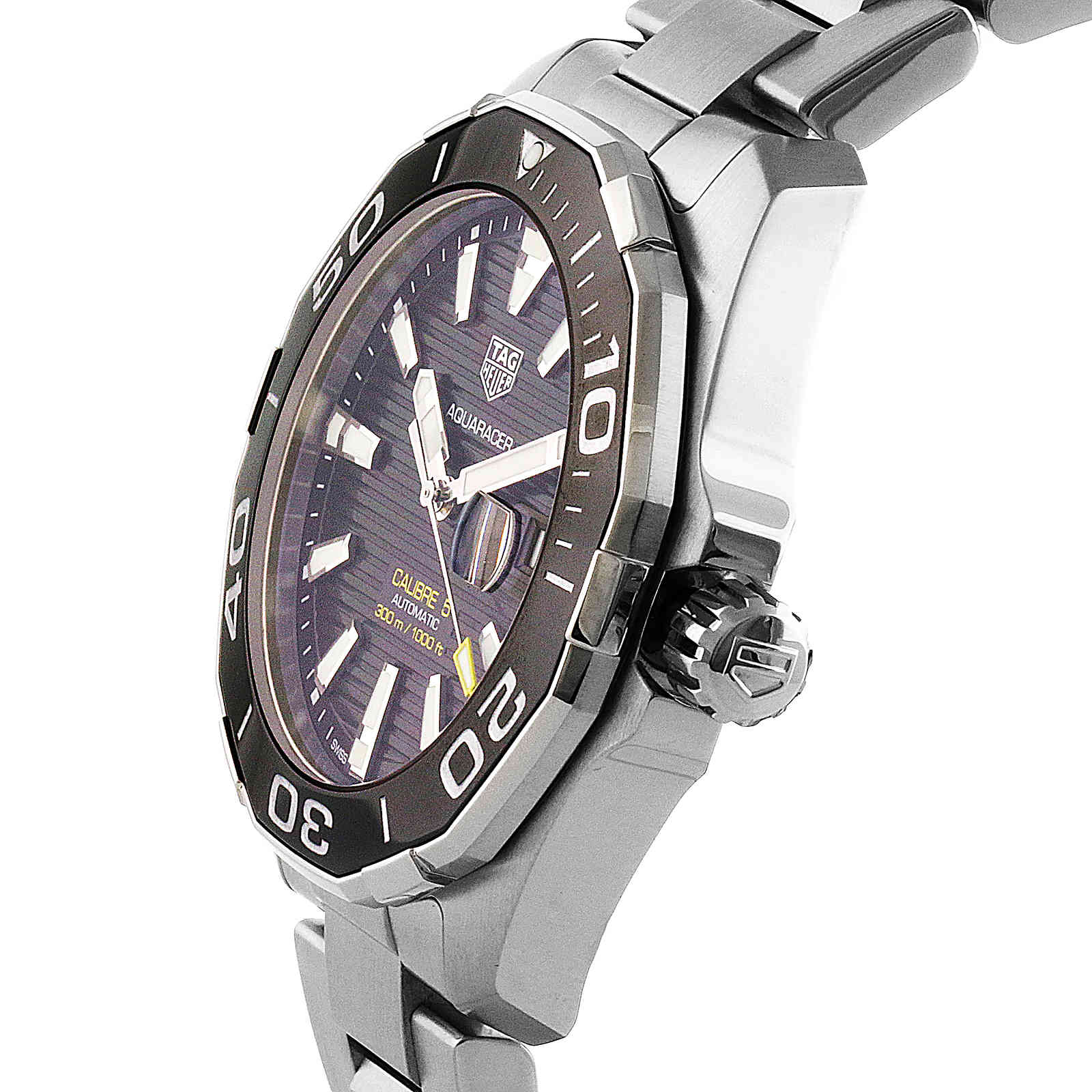 Tag heuer aquaracer 300m calibre 5 store mens 43mm ceramic bezel