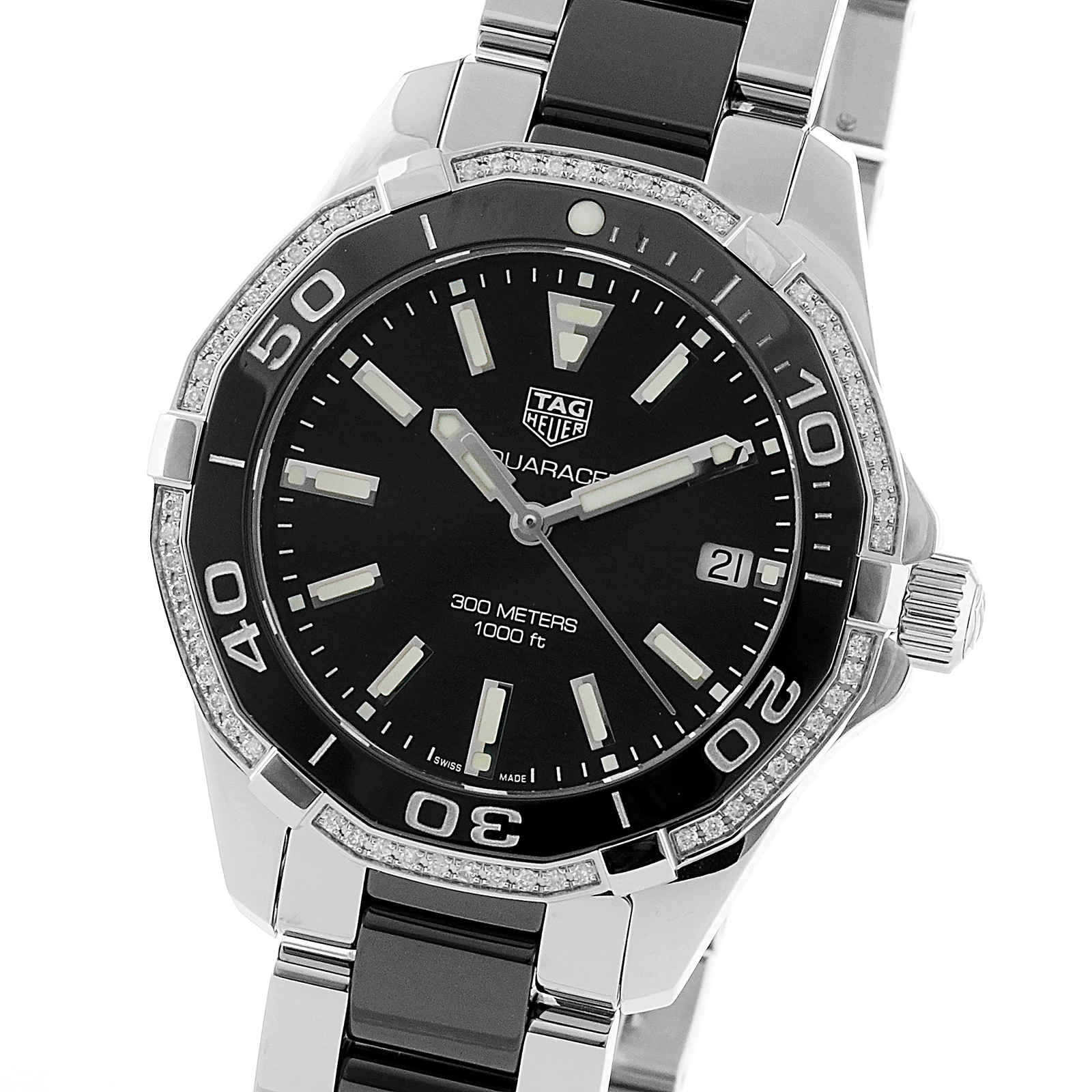 TAG Heuer Aquaracer 300M Ceramic 35mm Quartz Ladies Watch WAY131G