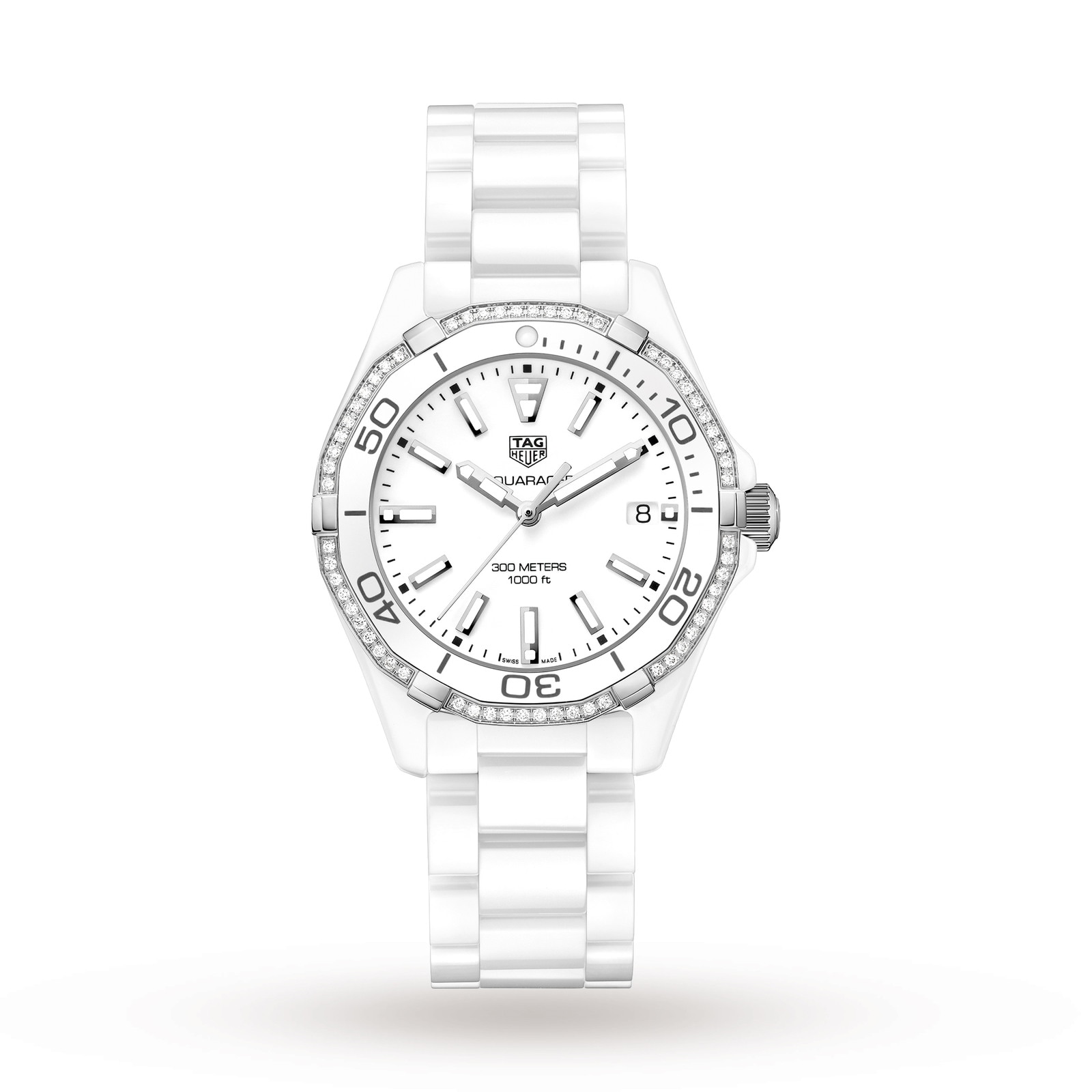 Tag white shop ceramic watch