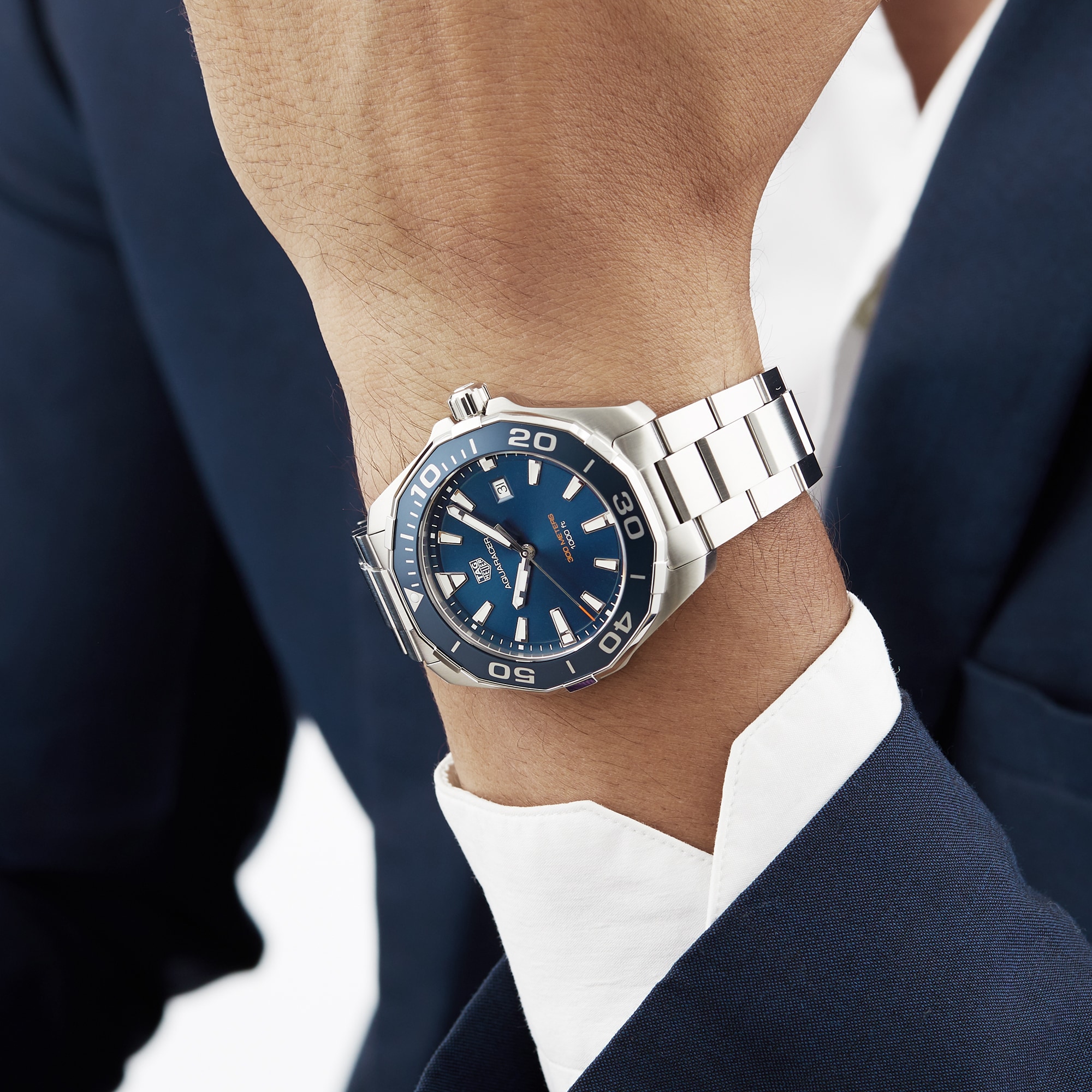 Orologio TAG Heuer Aquaracer Uomo Way101C.Ba0746 - Quarzo, Acciaio, 43mm, 300m Impermeabile