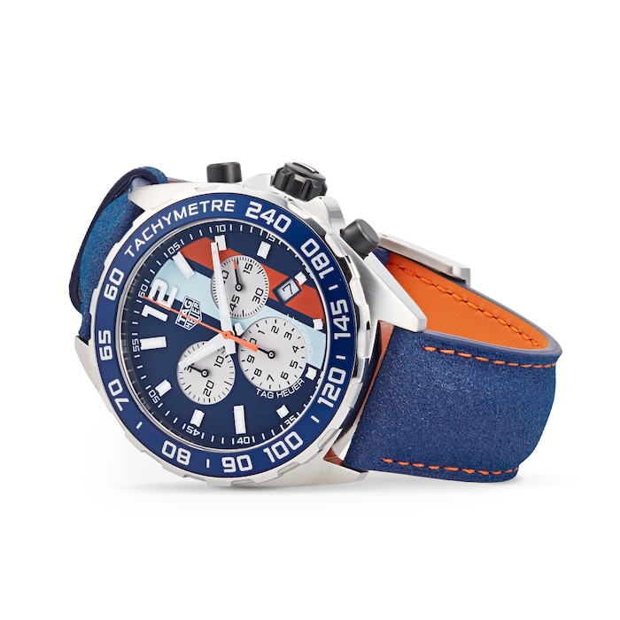  Tag Heuer Formula 1 Gulf Special Edition Chronograph Blue/Aqua/Orange  Dial Men's Watch CAZ101N.FC8243 : Clothing, Shoes & Jewelry