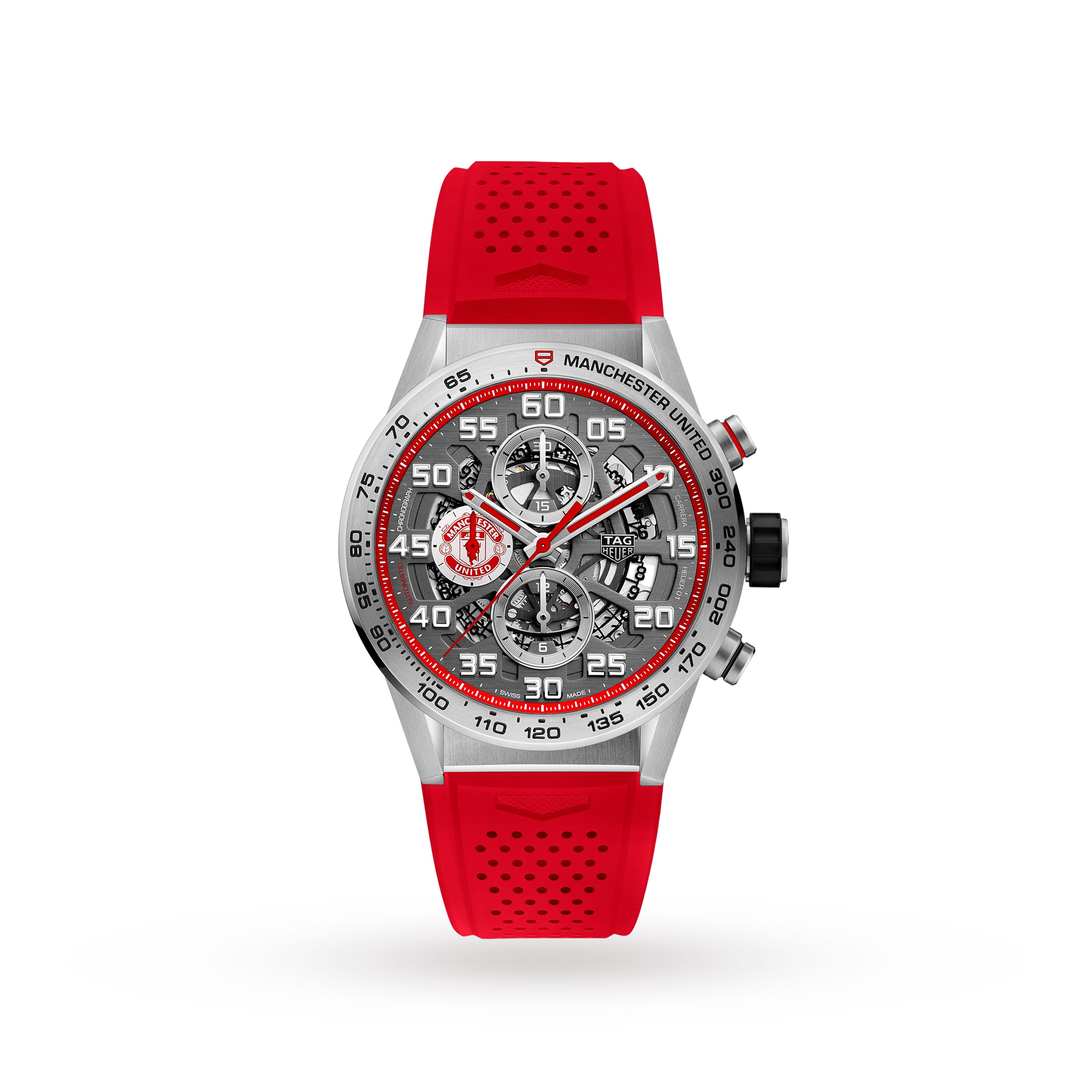 TAG Heuer Carrera Manchester United Special Edition 43mm Mens Watch CAR201M.FT6156 Watches Of Switzerland UK