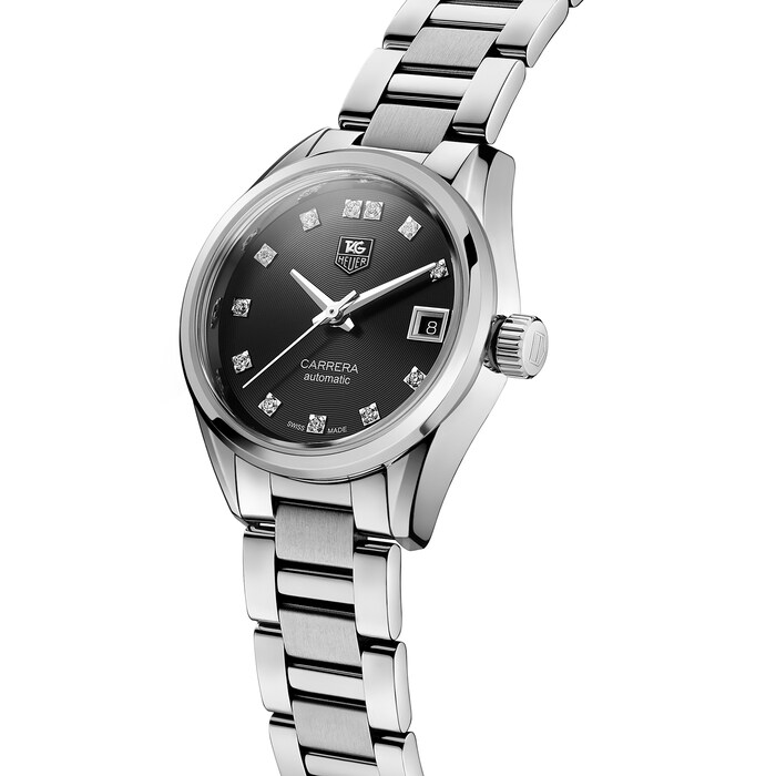 TAG Heuer Carrera Calibre 9 Automatic 28mm Ladies Watch  |  Mappin and Webb