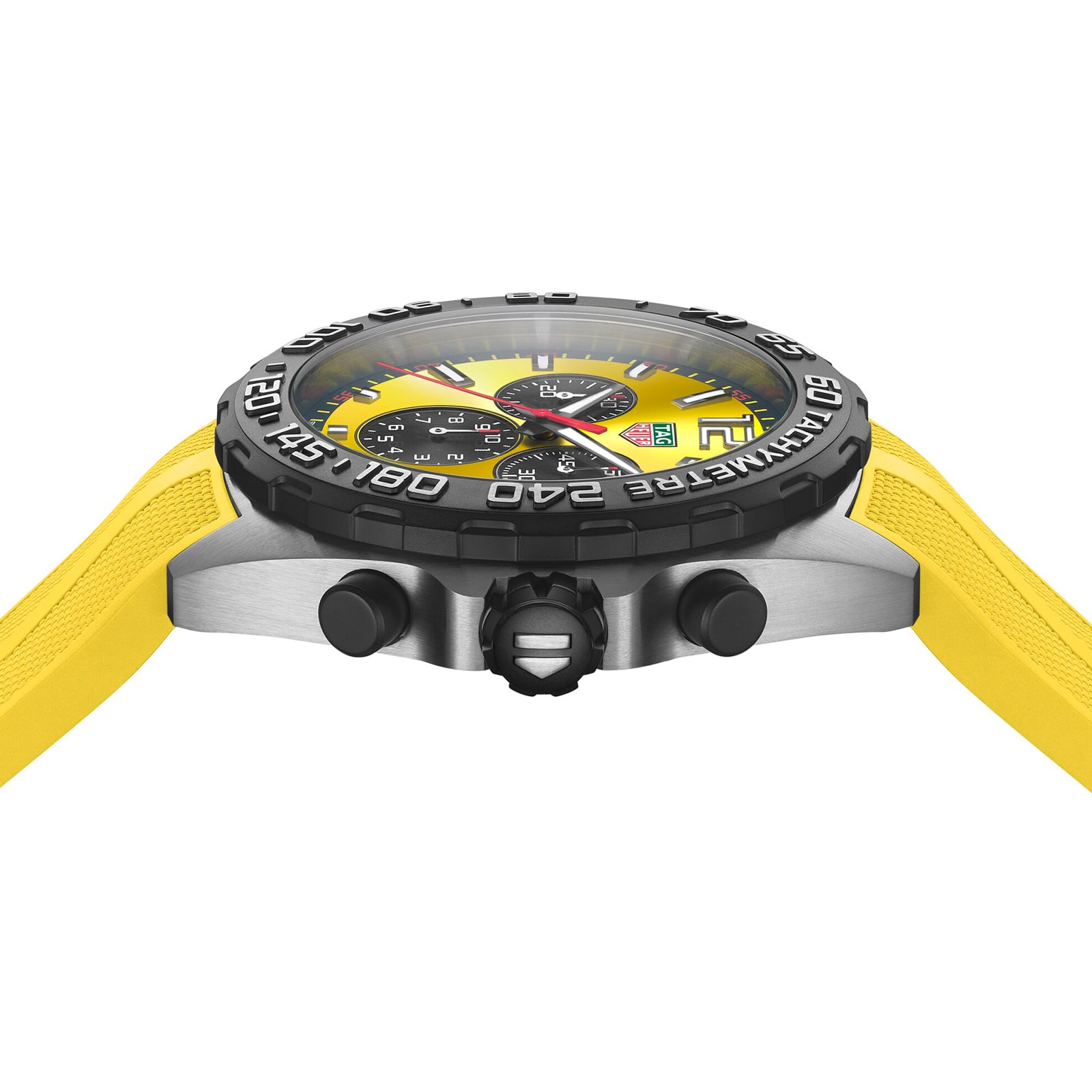 TAG Heuer Formula 1 Quartz Chronograph 200M 43mm Mens Watch Yellow Rubber
