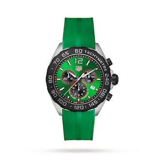 TAG Heuer Formula 1 Quartz Chronograph 200M 43mm Mens Watch Green Rubber TAG Heuer Formula 1 Quartz Chronograph 200M 43mm Mens Watch Green Rubber
