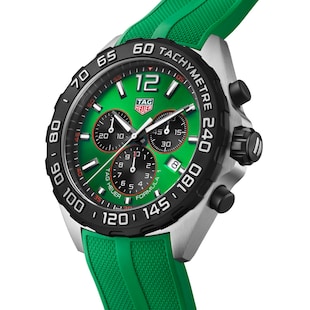 TAG Heuer Formula 1 Quartz Chronograph 200M 43mm Mens Watch Green Rubber
