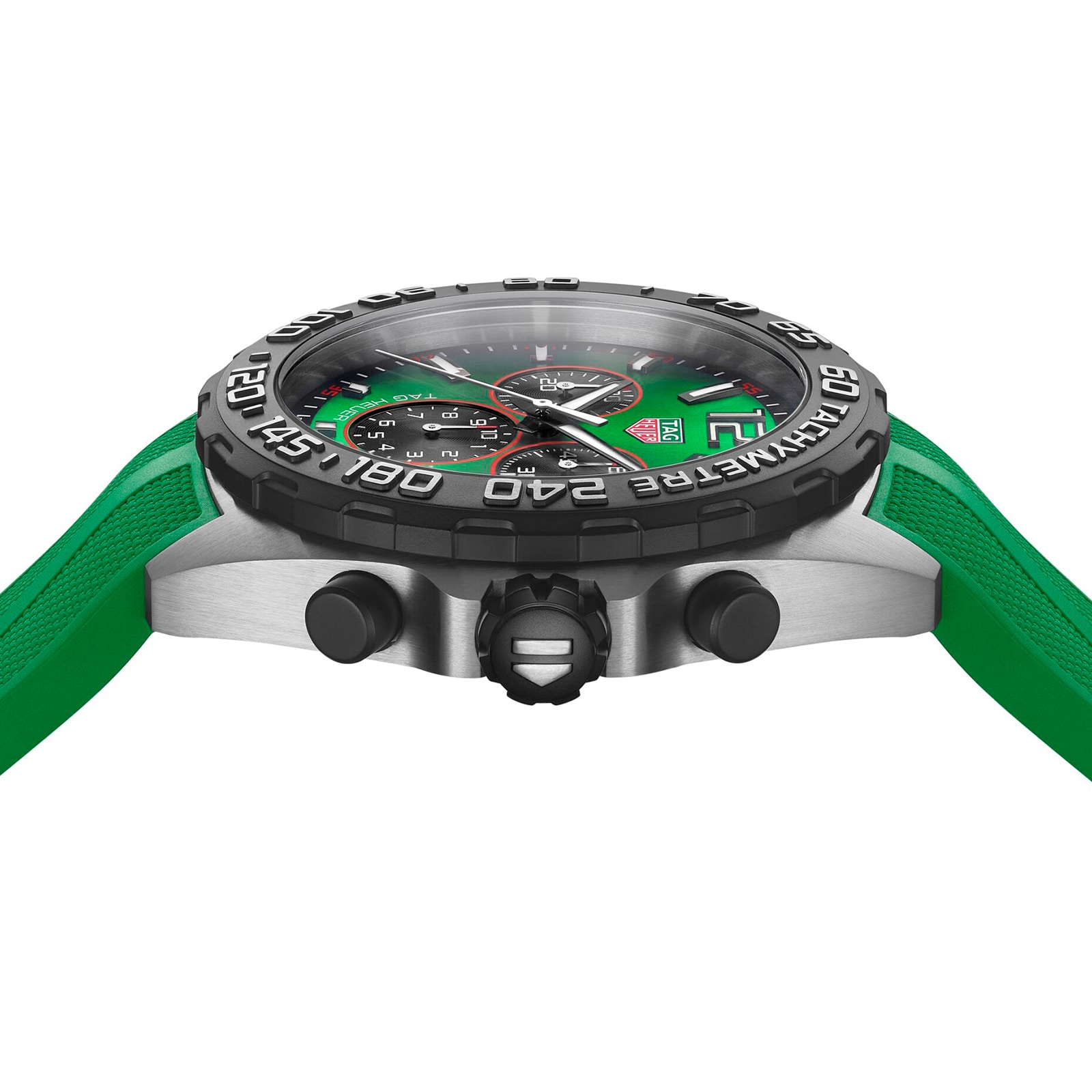 TAG Heuer Formula 1 Quartz Chronograph 200M 43mm Mens Watch Green Rubber