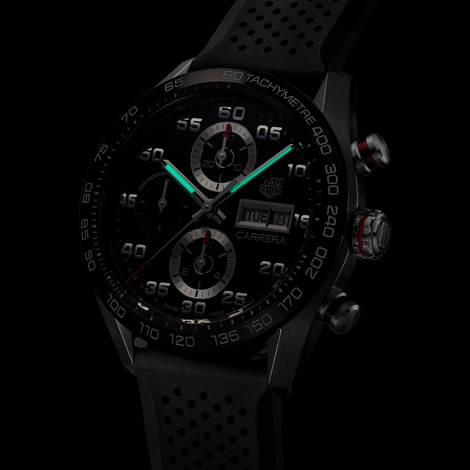 TAG Heuer Carrera 44mm Mens Watch Rubber