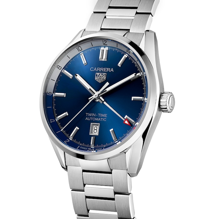 TAG Heuer Carrera Three-Hand Twin-Time 41mm Automatic Mens Watch