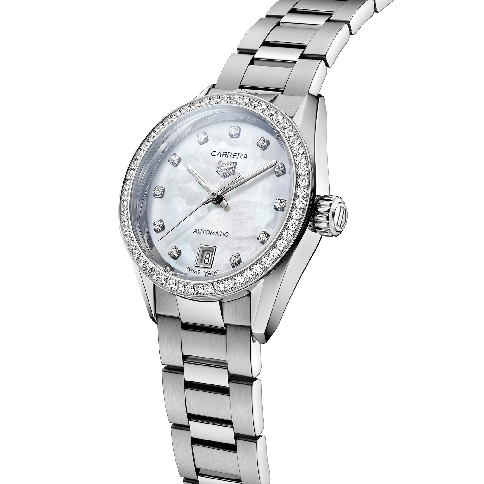 Tag heuer ladies carrera diamond clearance bezel