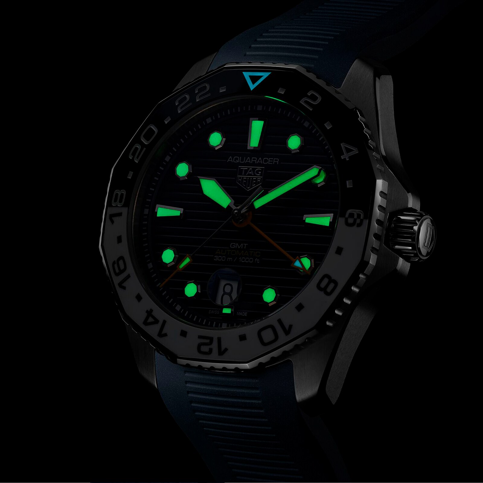 TAG Heuer Aquaracer Professional 300 GMT 43mm Mens Watch Rubber