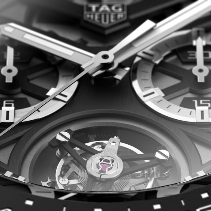 TAG Heuer Carrera Chronograph Tourbillon 45mm Mens Watch Black