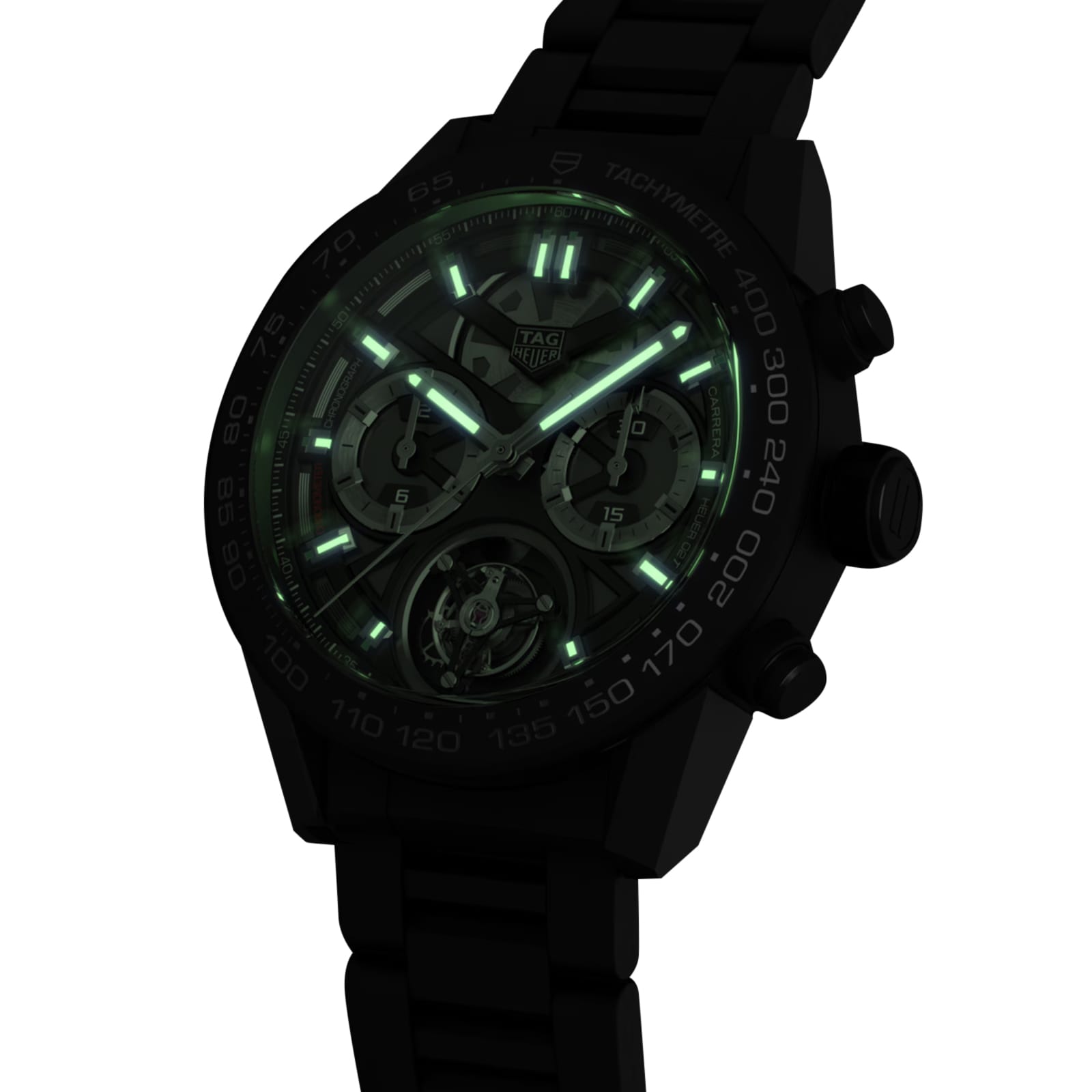 TAG Heuer Carrera Chronograph Tourbillon 45mm Mens Watch Black
