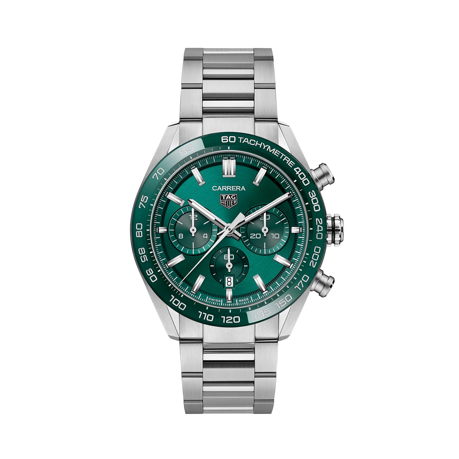 TAG Heuer Carrera Chronograph 44mm Mens Watch Green Stainless Steel TAG Heuer Carrera Chronograph 44mm Mens Watch Green Stainless Steel