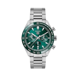 17382058 - Carrera Chronograph 44mm Mens Watch Green Stainless Steel