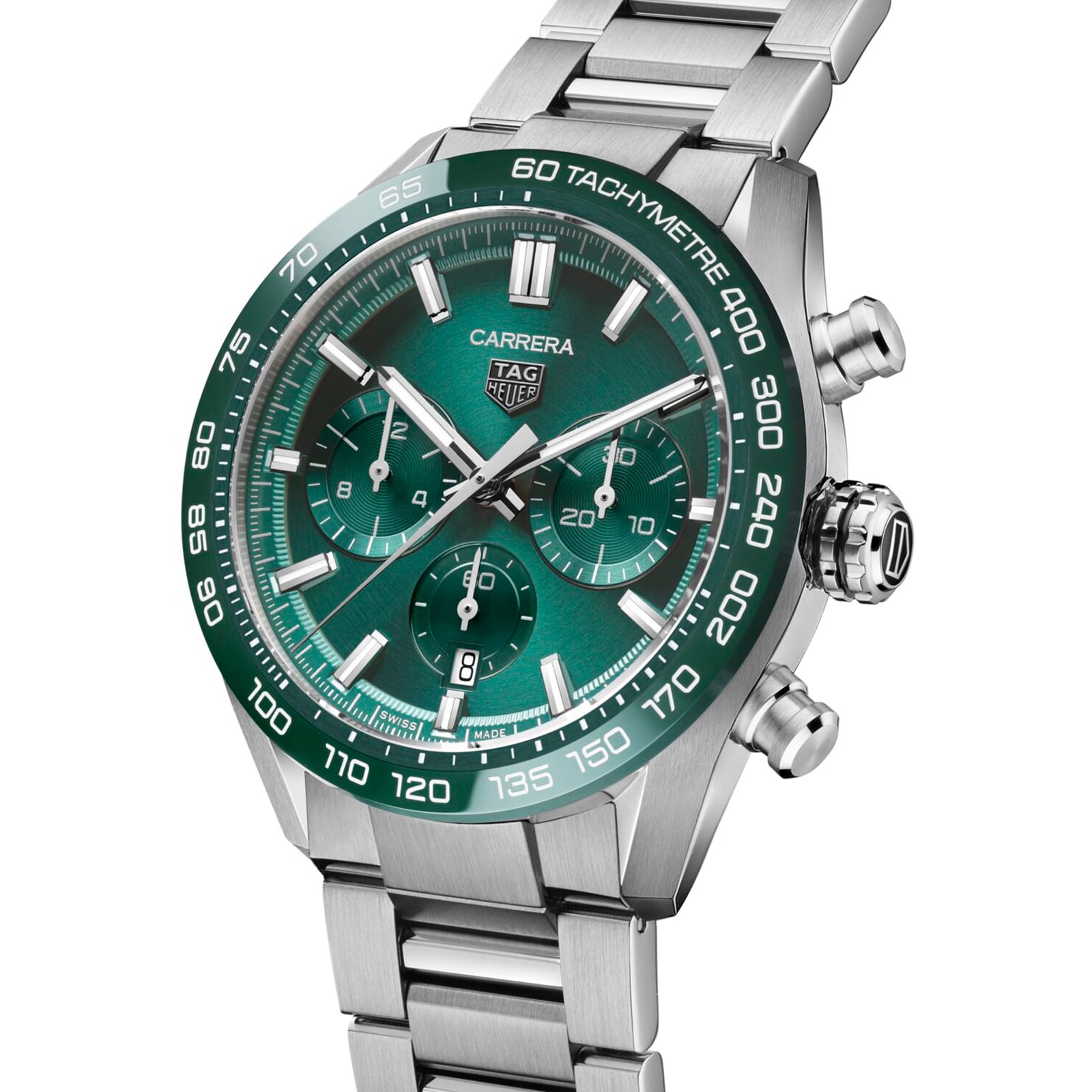 TAG Heuer Carrera Chronograph 44mm Mens Watch Green Stainless Steel TAG Heuer Carrera Chronograph 44mm Mens Watch Green Stainless Steel