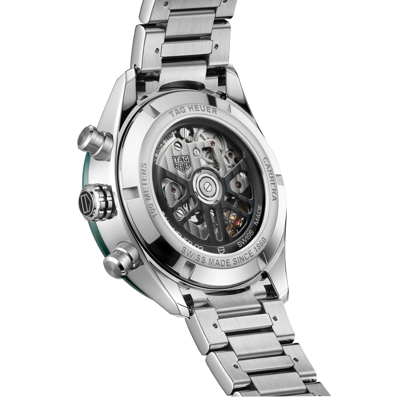 TAG Heuer Carrera Chronograph 44mm Mens Watch Green Stainless Steel