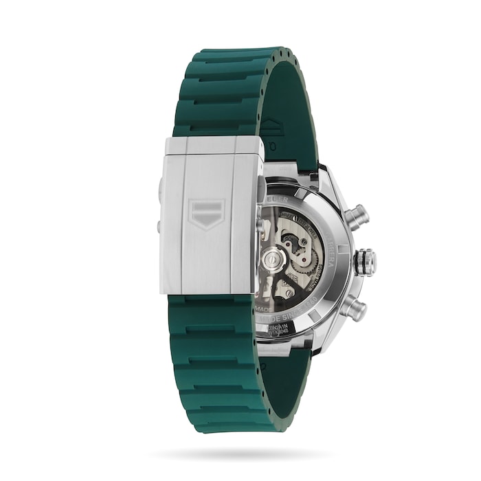 TAG Heuer Carrera Chronograph 44mm Mens Watch Green Rubber