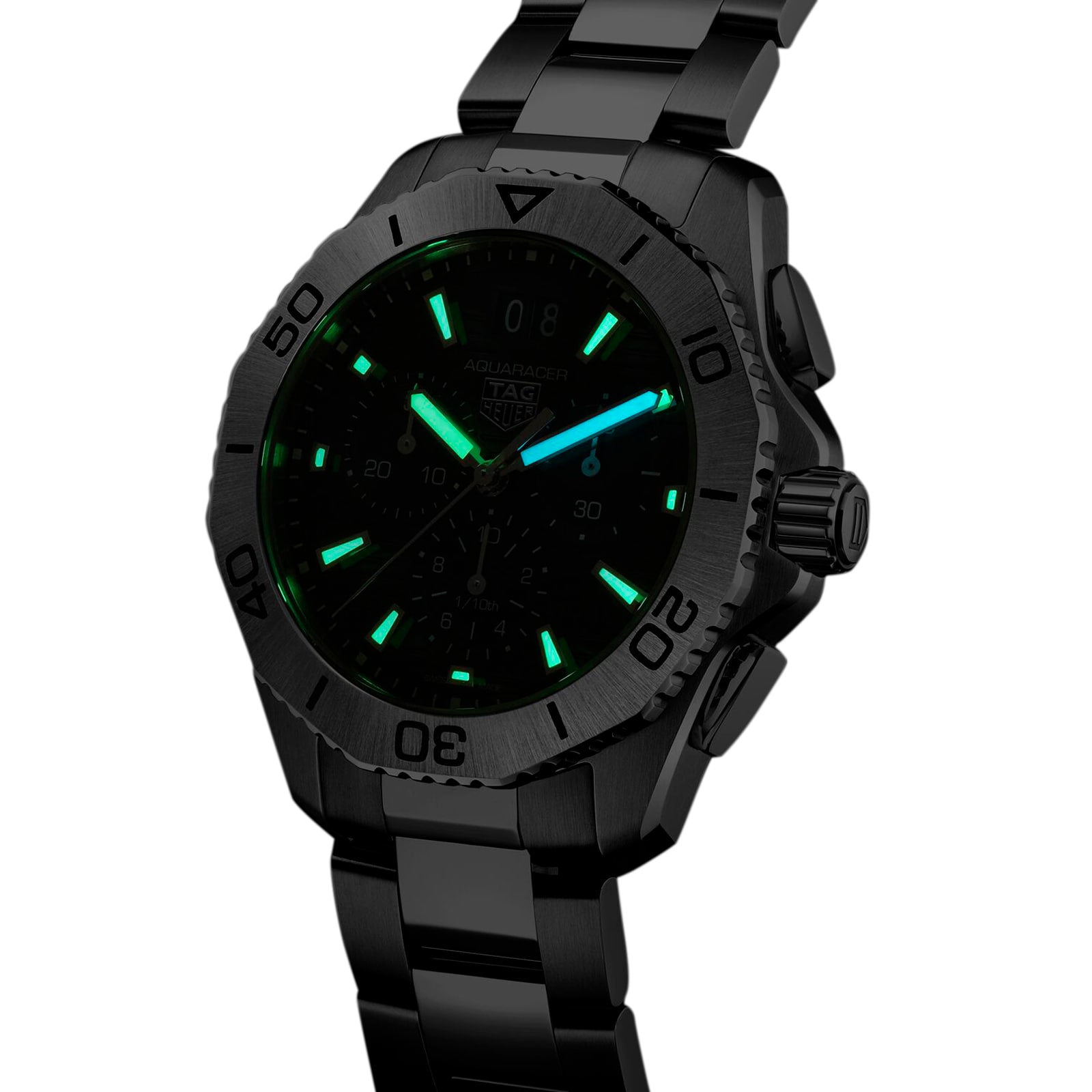 Aquaracer chronograph black dial men's watch sale