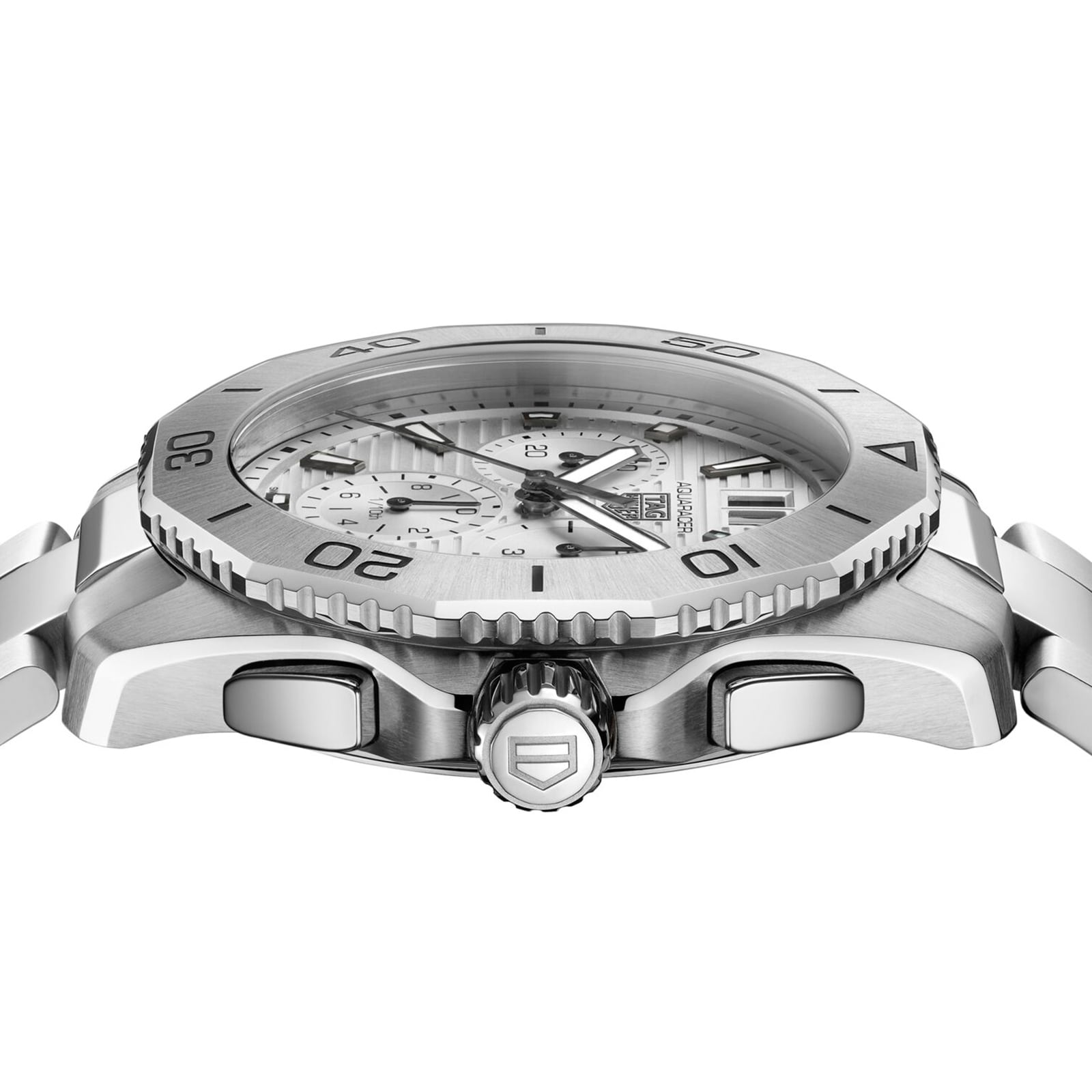 Tag heuer aquaracer chronograph silver dial men's watch sale