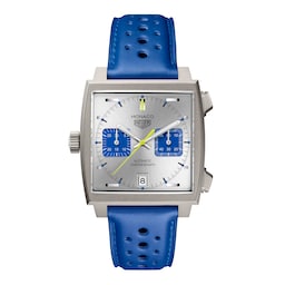 17382082 - Monaco Chronograph Racing Blue Limited Edition 39mm Mens Watch Silver