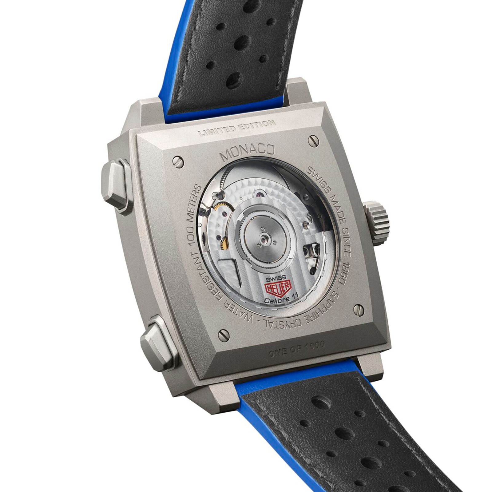 TAG Heuer Monaco Chronograph Racing Blue Limited Edition 39mm Mens Watch Silver