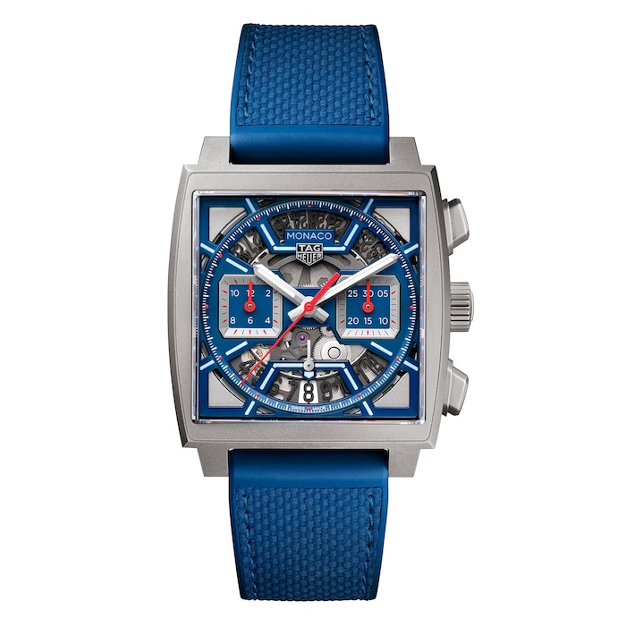 TAG Heuer Monaco Chronograph 39mm Mens Watch Titanium Blue