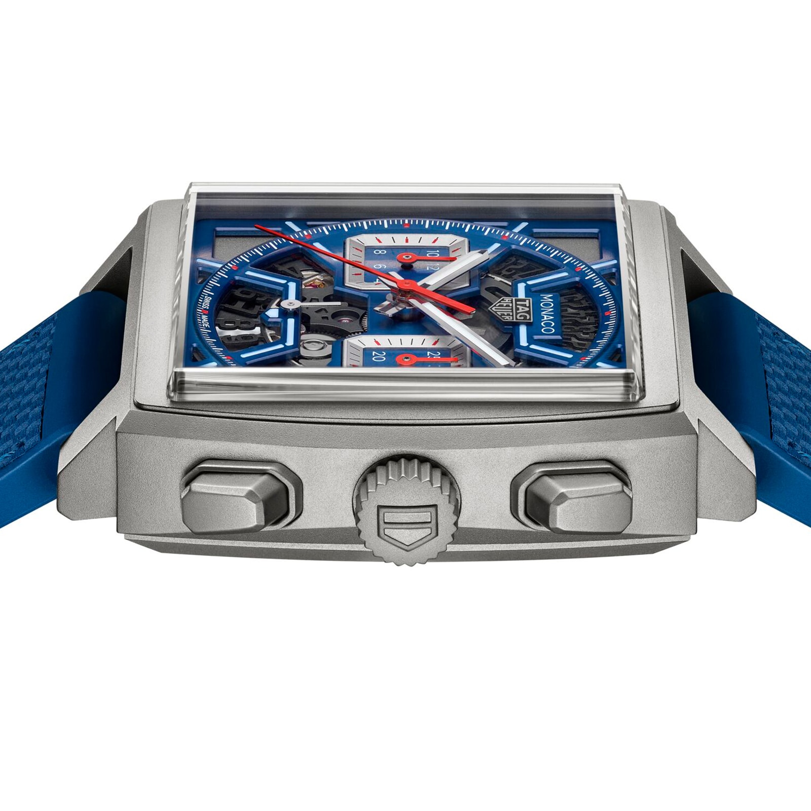 TAG Heuer Monaco Chronograph 39mm Mens Watch Titanium Blue