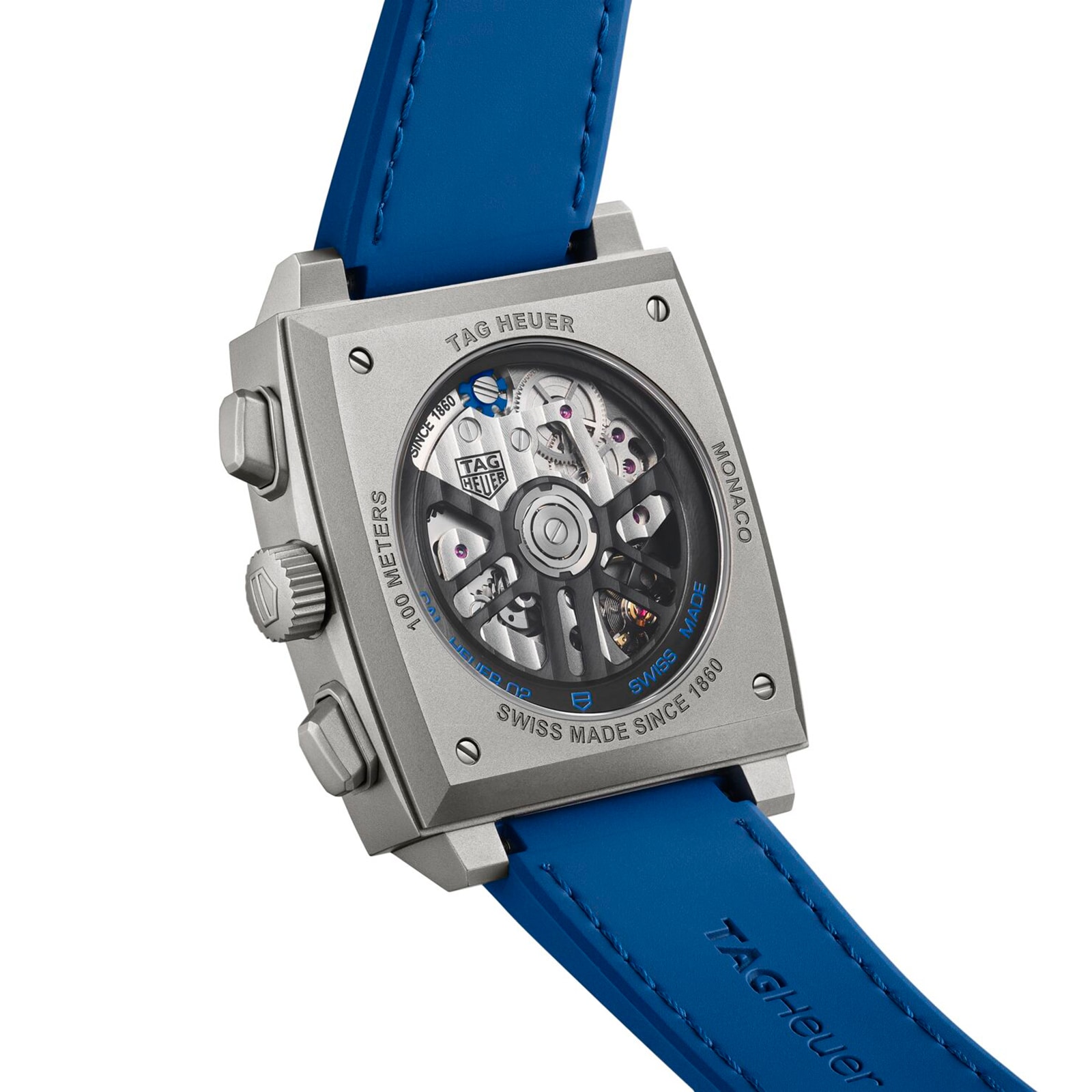 TAG Heuer Monaco Chronograph 39mm Mens Watch Titanium Blue