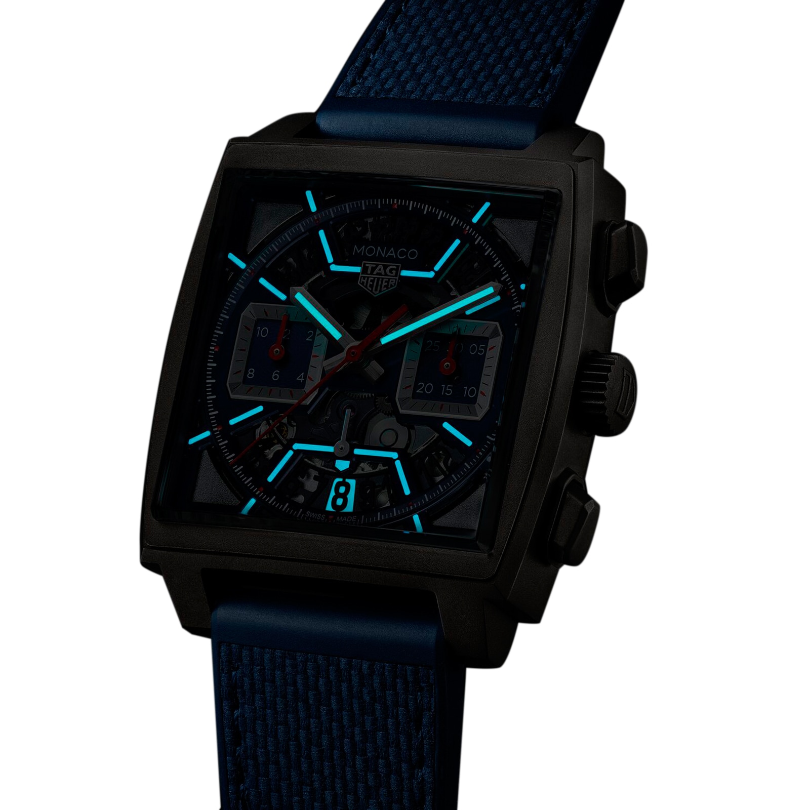 TAG Heuer Monaco Chronograph 39mm Mens Watch Titanium Blue