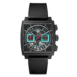 TAG Heuer Monaco Chronograph 39mm Mens Watch Titanium Turqouise