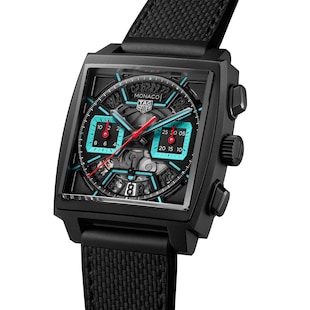 TAG Heuer Monaco Chronograph 39mm Mens Watch Titanium Turqouise