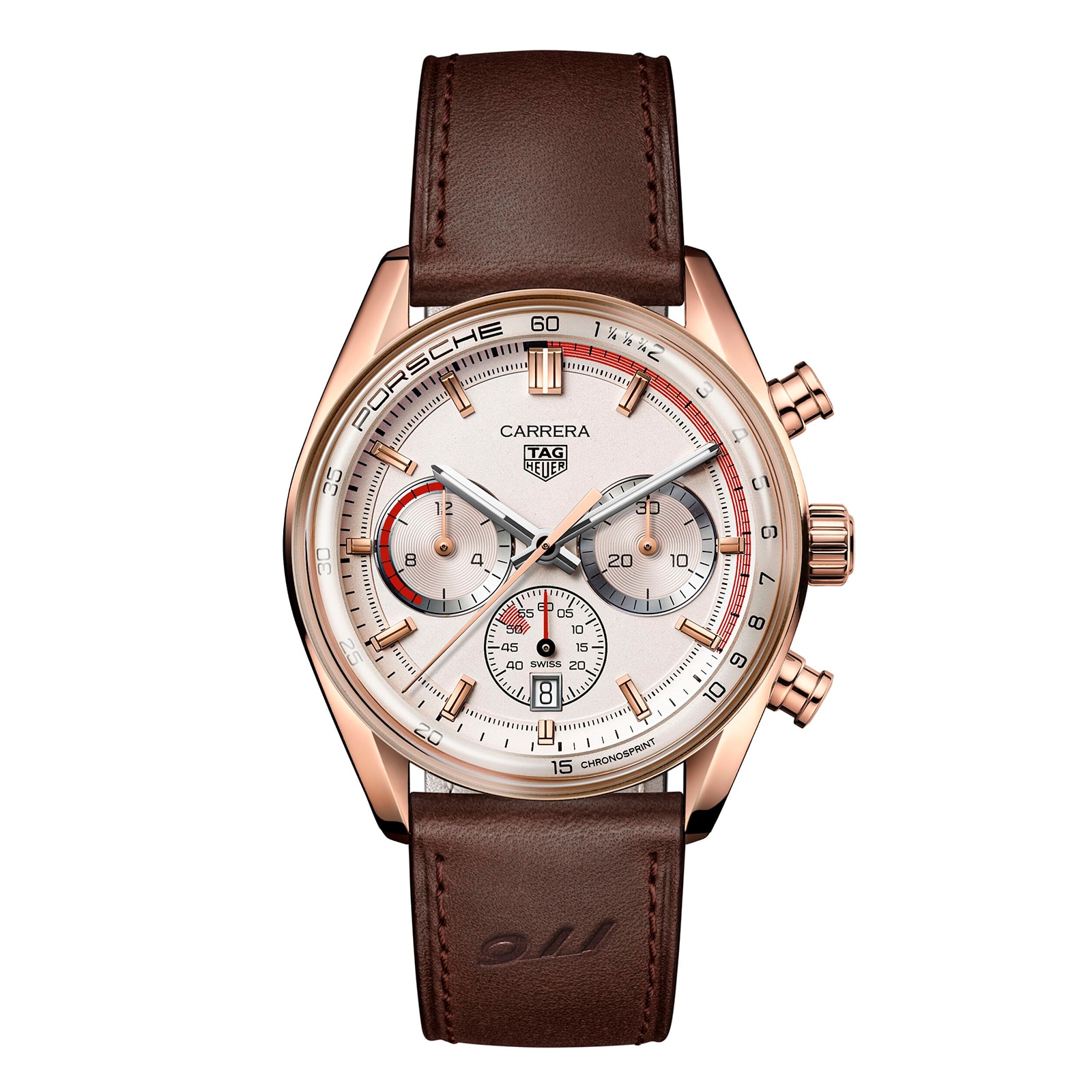 TAG Heuer Carrera Chronosprint X Porsche Special Edition 42mm Mens Watch Beige TAG Heuer Carrera Chronosprint X Porsche Special Edition 42mm Mens Watch Beige