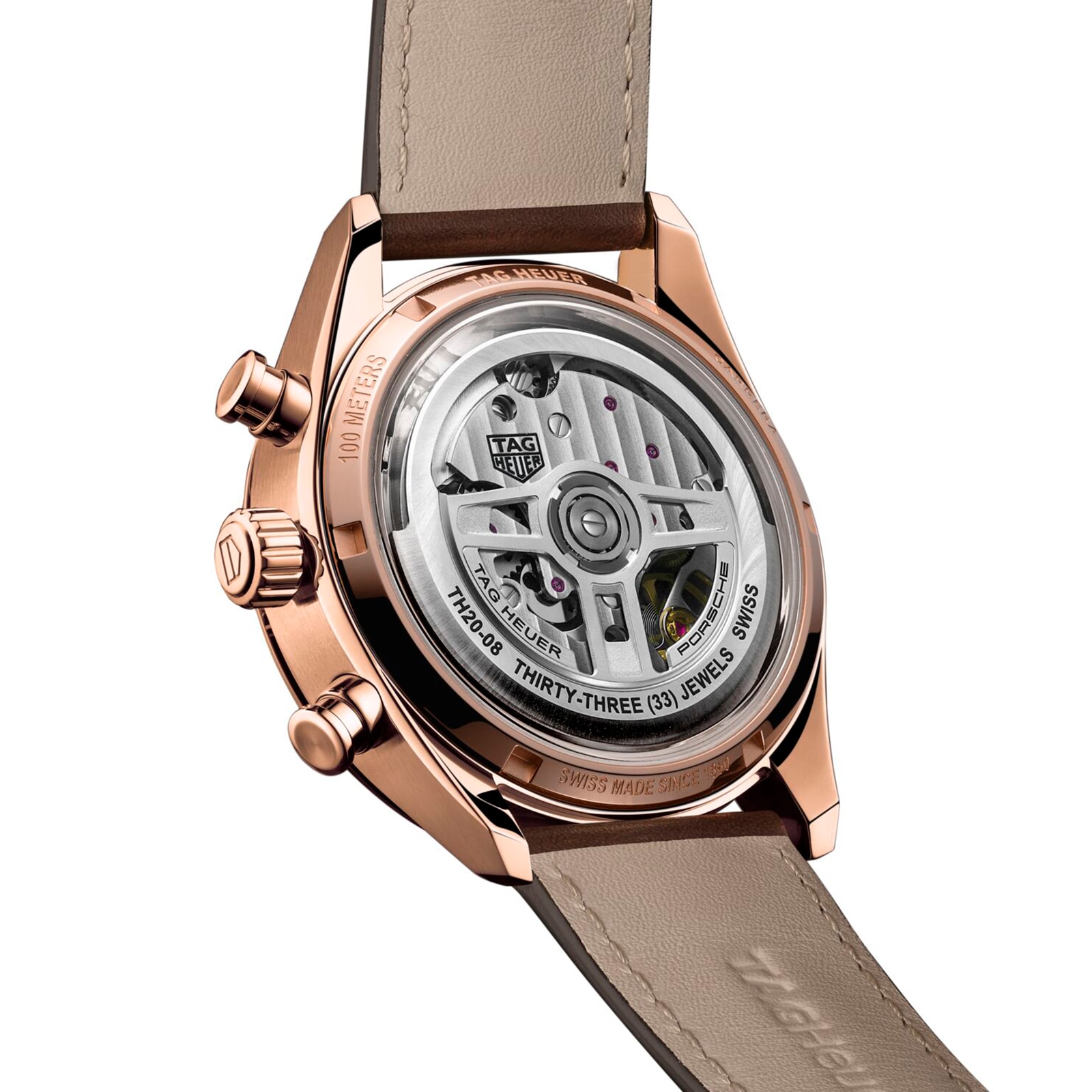 TAG Heuer Carrera Chronosprint X Porsche Special Edition 42mm Mens Watch Beige