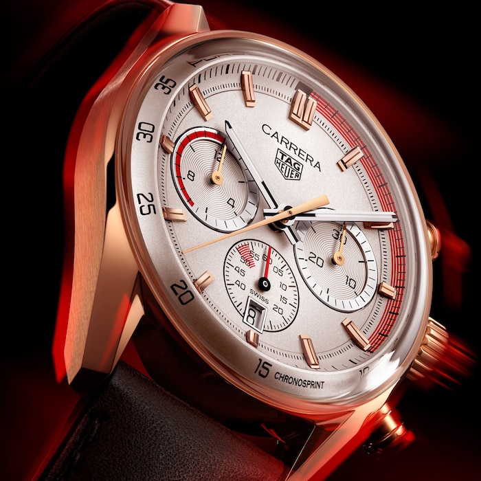 TAG Heuer Carrera Chronosprint X Porsche Special Edition 42mm Mens Watch Beige