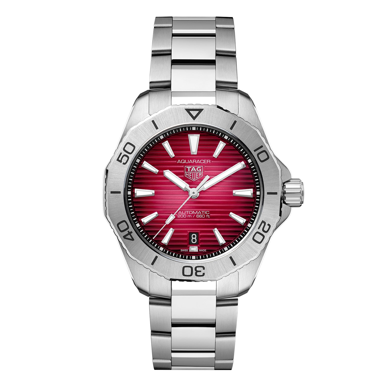 Tag Heur Men's watch red dial steel bracelet