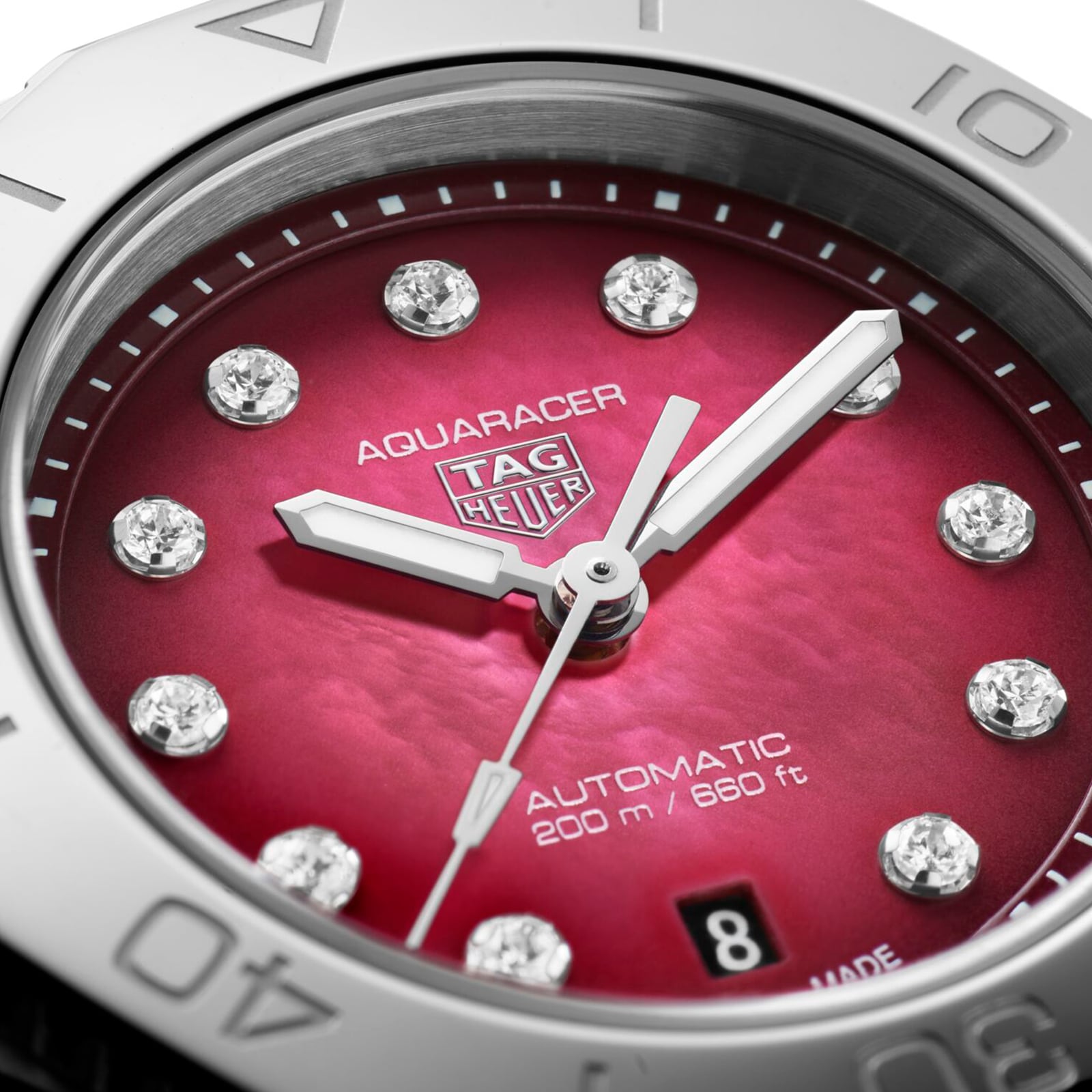 TAG Heuer Aquaracer Professional 200 Date 30mm Ladies Watch Red