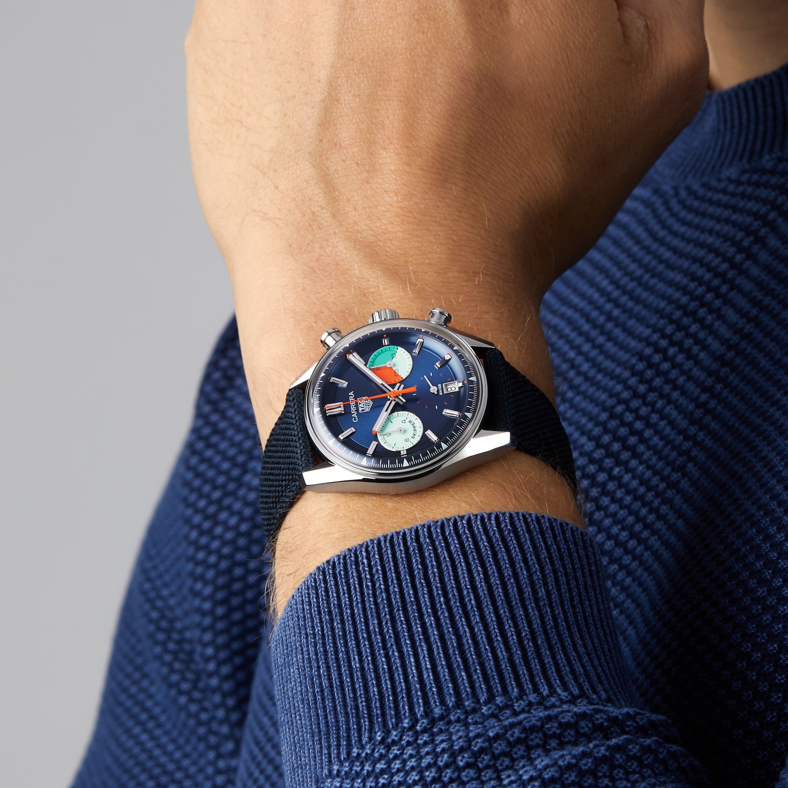 TAG Heuer Carrera Chronograph Skipper 39mm Mens Watch Blue