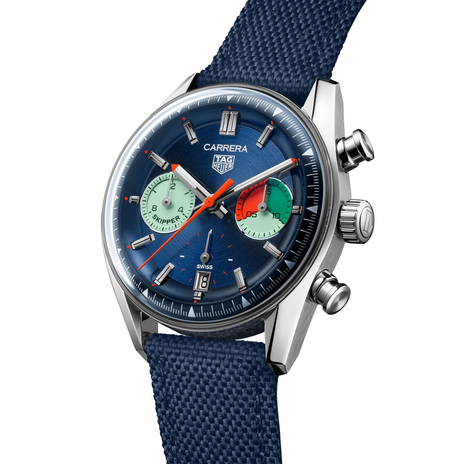 TAG Heuer Carrera Chronograph Skipper 39mm Mens Watch Blue
